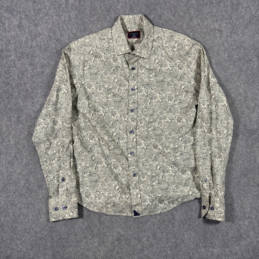 UNTUCKit Shirt Mens Small Tan Clune Slim Fit Floral Paisley Long Sleeve 41168
